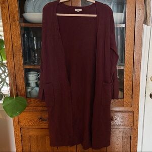 Women's Burgundy Cardigan